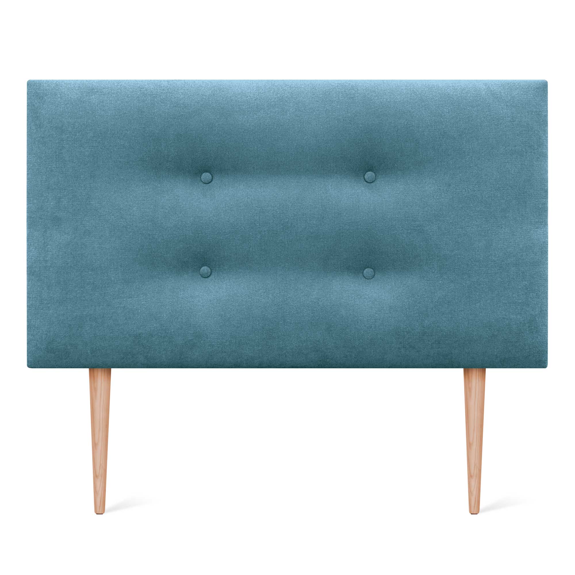 Dhome cabecero de tela aqualine pro con 2 hileras de botones y patas cabezal tapizado cama lujo (turquesa, 95cm)