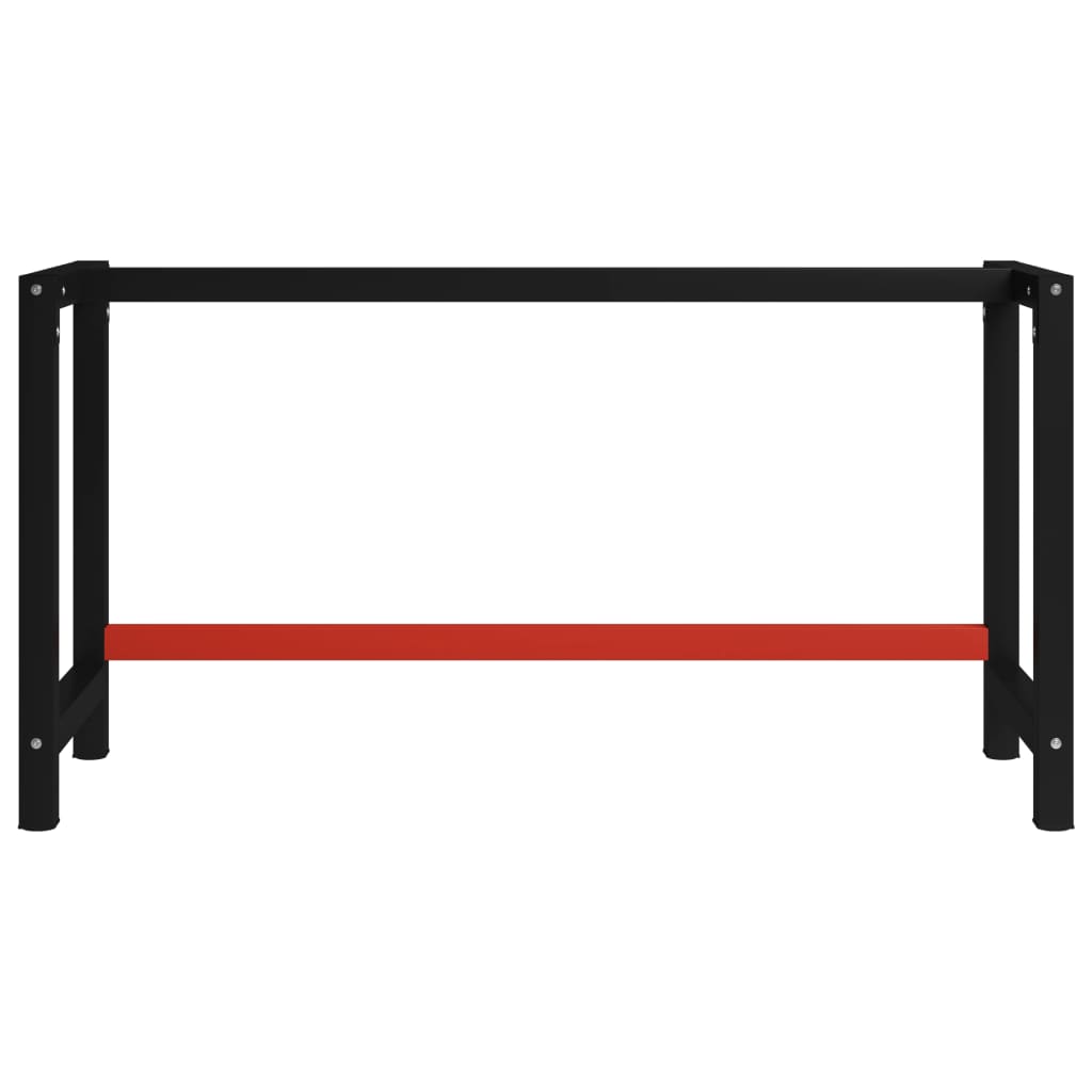 Cadre de banc de travail en métal 150 x 57 x 79 cm noir et rouge - 2