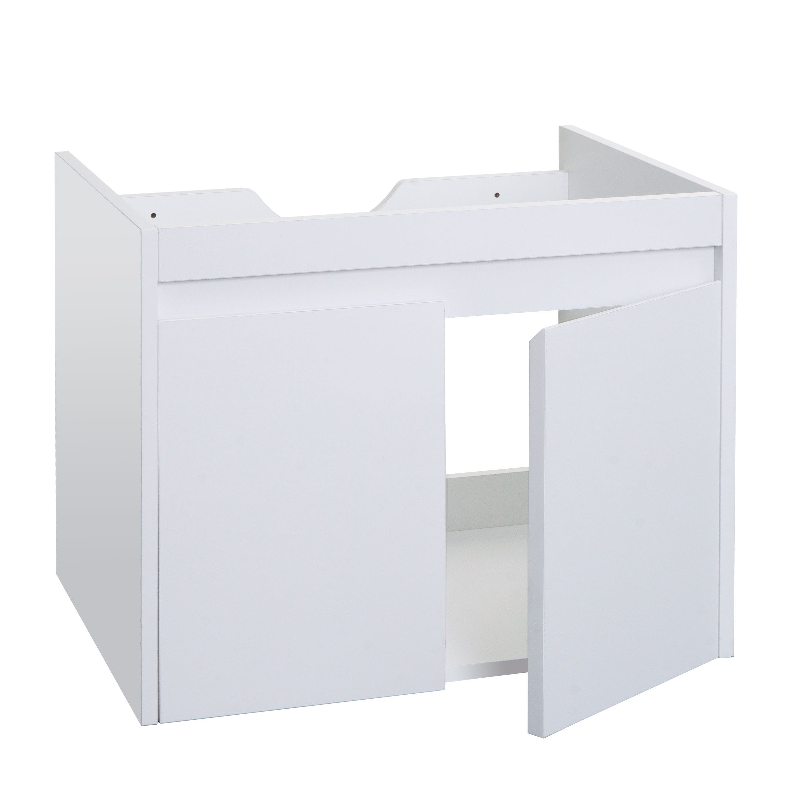 Colonne De Rangement Pour Salle De Bain - Meuble Sous Lavabo Avec Tiroir Et étagères Réglables - Blanc 90x30x60 Cm