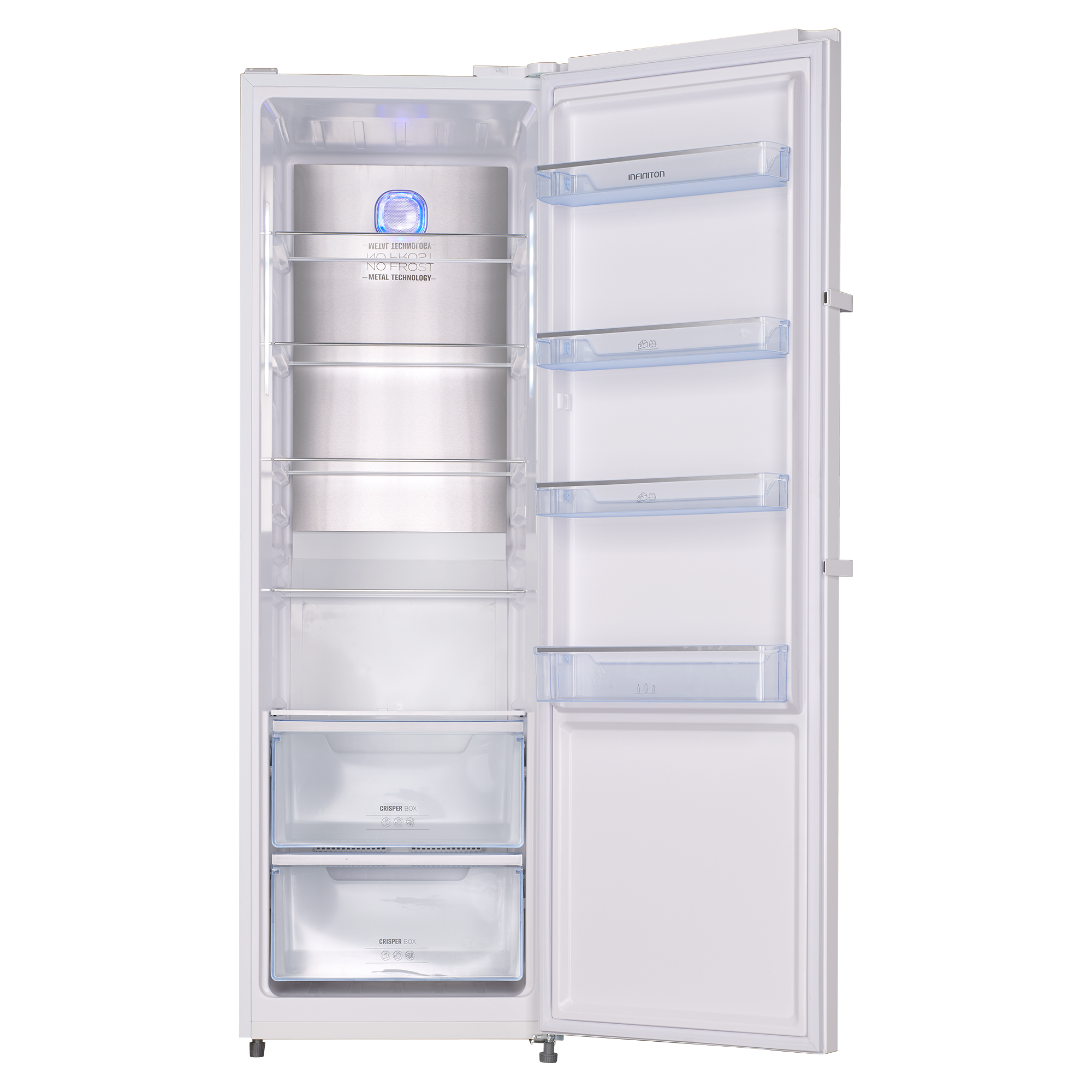 MediaMarkt Infiniton Frigorífico Una Puerta, Cl-360L85wec, No Frost, 185 Cm Altura, 375L, 4 Estrellas, Inverter, Iluminación Led, Blanco - Imagen 3