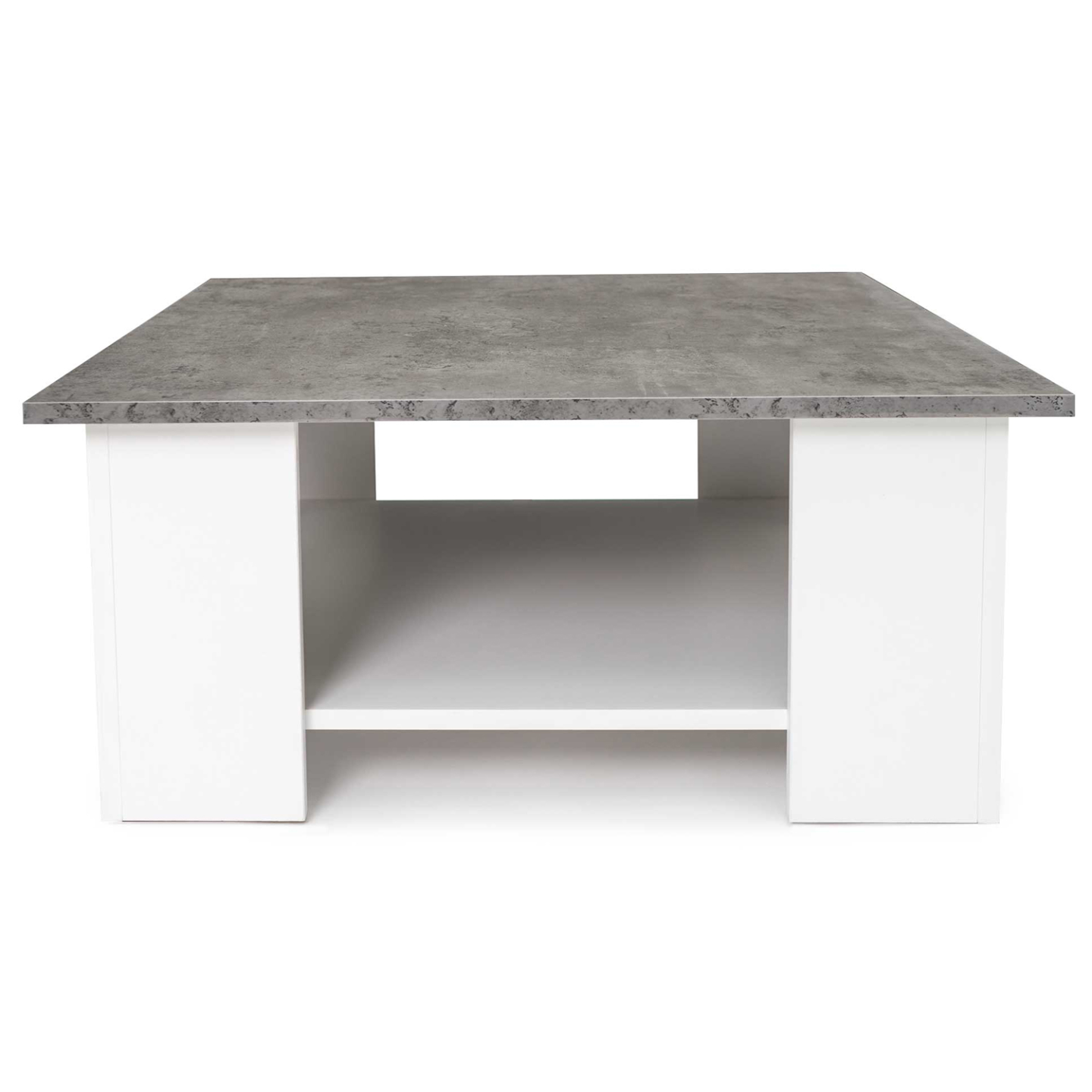 Table basse carrée ELI blanche plateau effet béton - 3