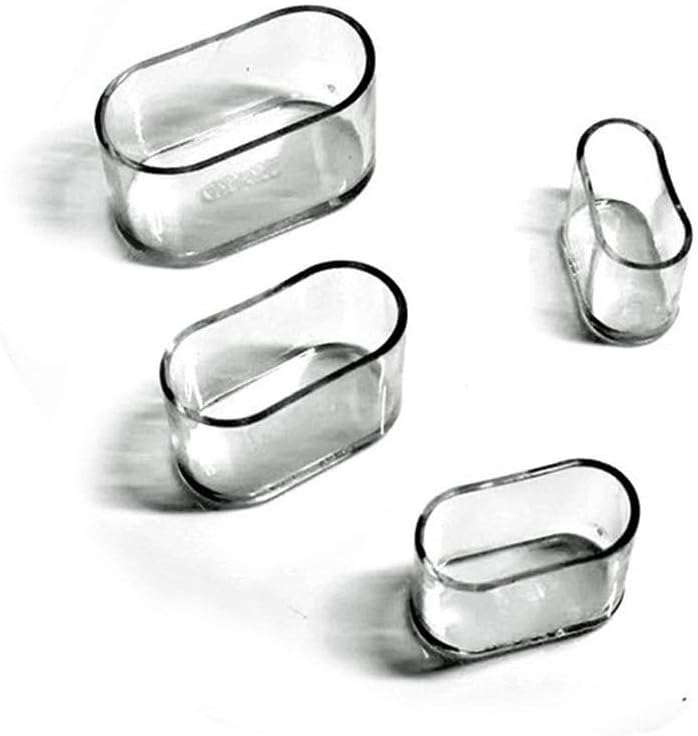 Nakładki na nogi krzeseł, owalne silikonowe podkładki pod nogi mebli, ochraniacze na stół, zarysowania, podłoga, 8-24 szt. - przezroczyste 15X30 mm