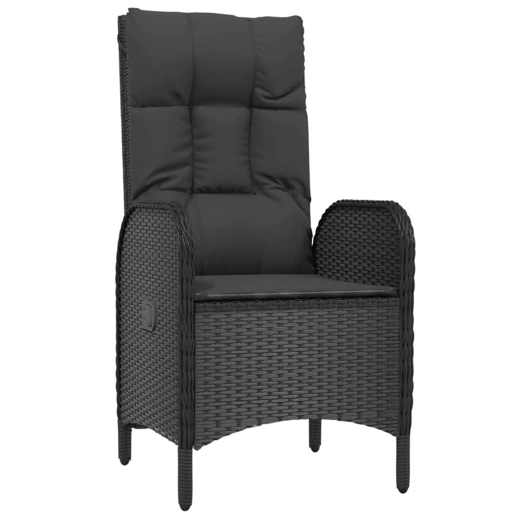 Maison Exclusive - Set da Pranzo da Giardino 7 pz Nero con Cuscini in Polyrattan - 7