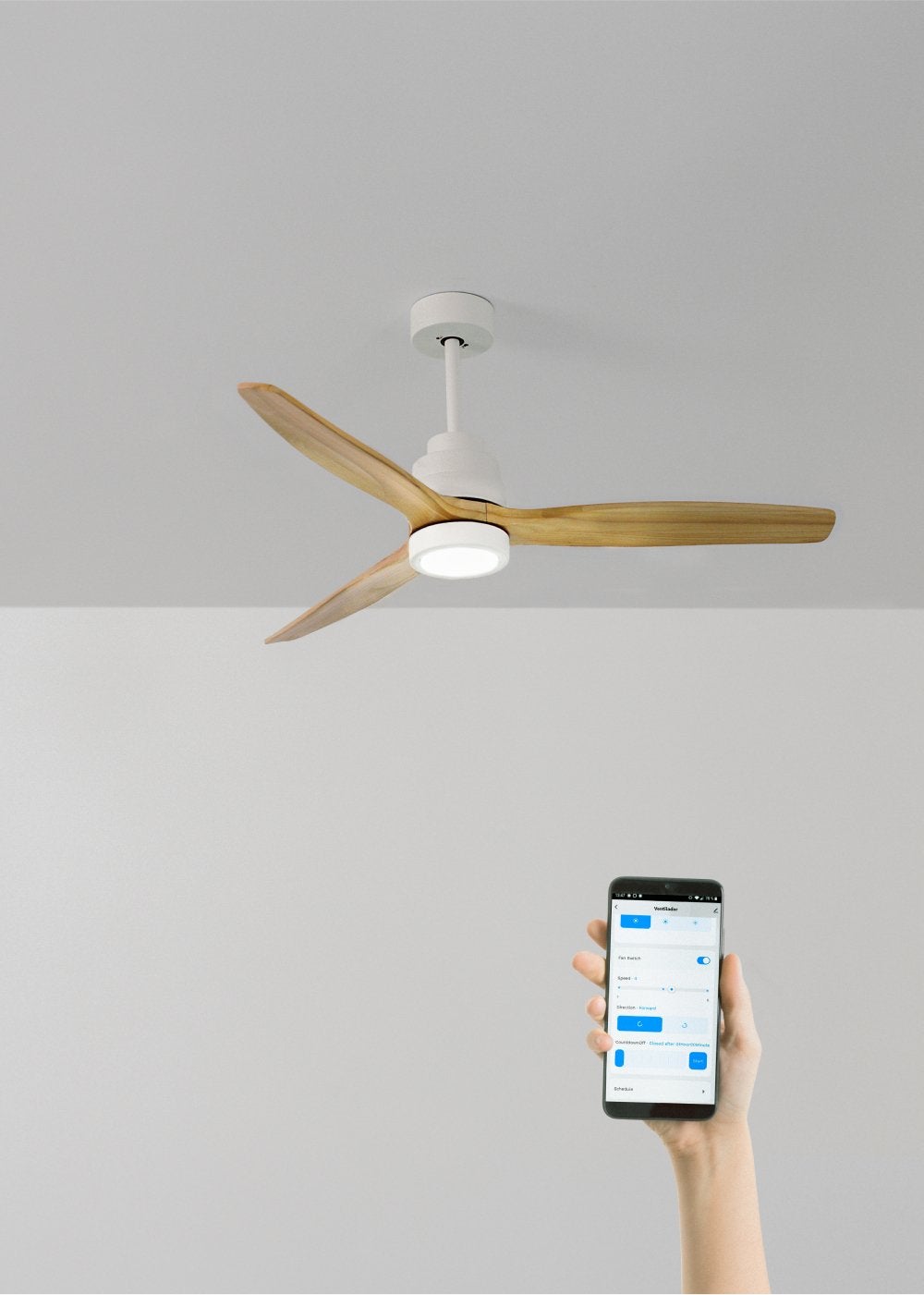 WIND STYLANCE M - Ventilateur de plafond 40W silencieux 100% bois plusieurs tailles avec eclaraige avec wifi - 2