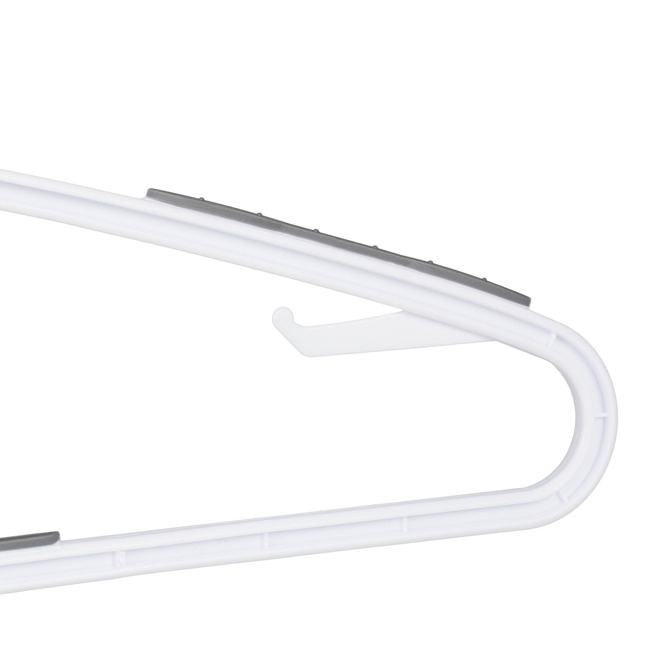 100x Grucce Appendiabiti, Stampelle in Plastica, Asta per Pantaloni Gonne Cravatte, Antiscivolo, Bianche - 7