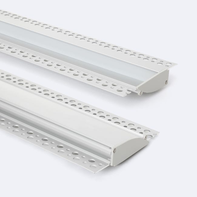 Profilé Aluminium Encastré dans Plâtre/Placo 2 m pour Rubans LED jusqu ...