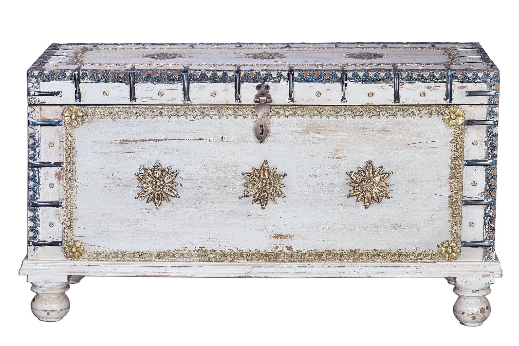 Skrzynia z drewna mango 100 cm, styl rustykalny - 57x100x40 GYC