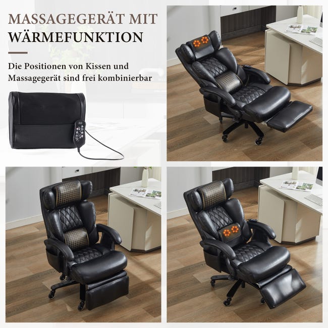 Efomao Fauteuil de Bureau Ergonomique en Cuir PU avec Repose-Pieds Efomao Fauteuil de Bureau Ergonomique en Cuir PU avec Repose-Pieds