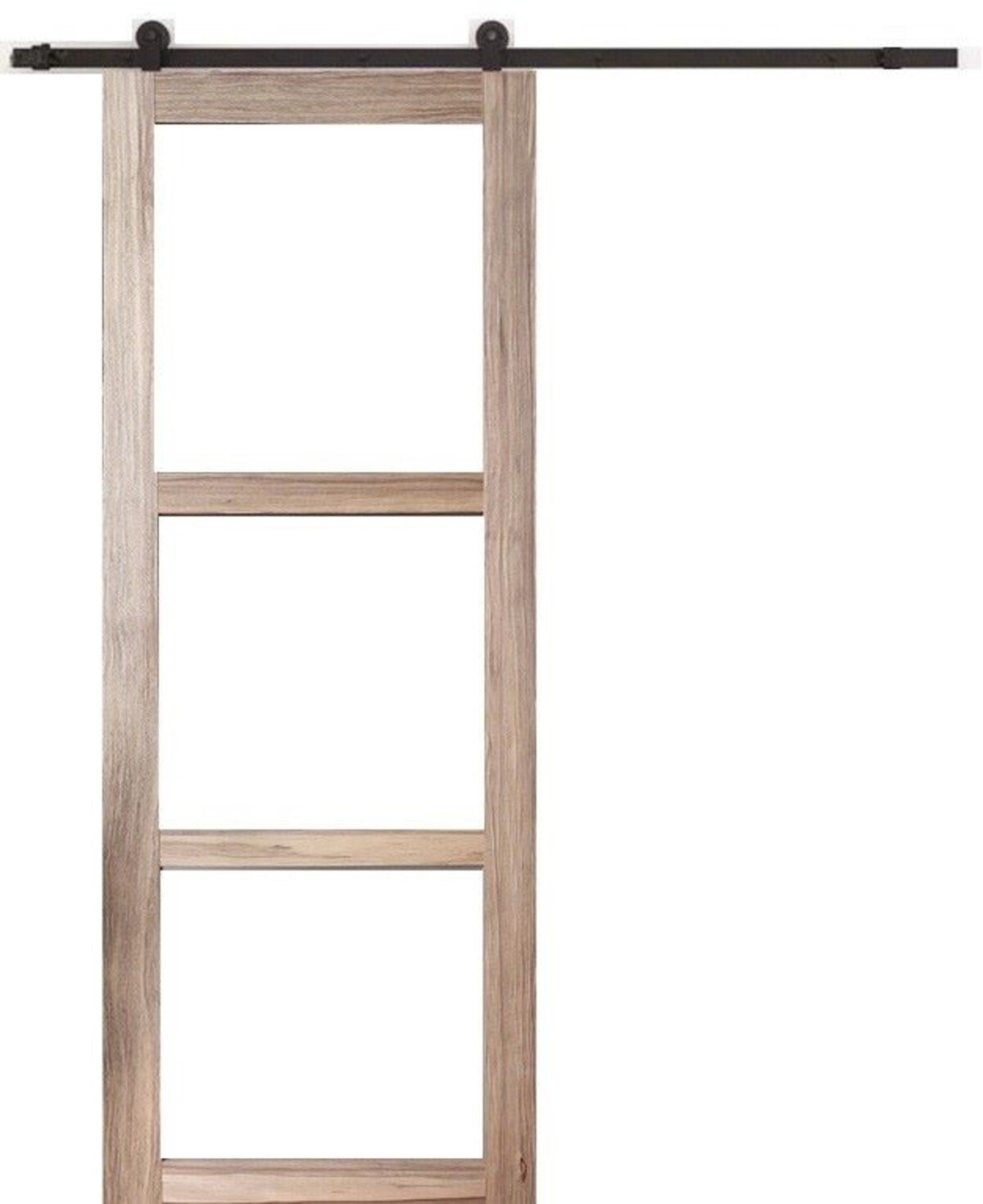 Puerta corredera frake acristalamiento transparente h204 x l83 + carril de rodillos + 2 carcasas sin manilla