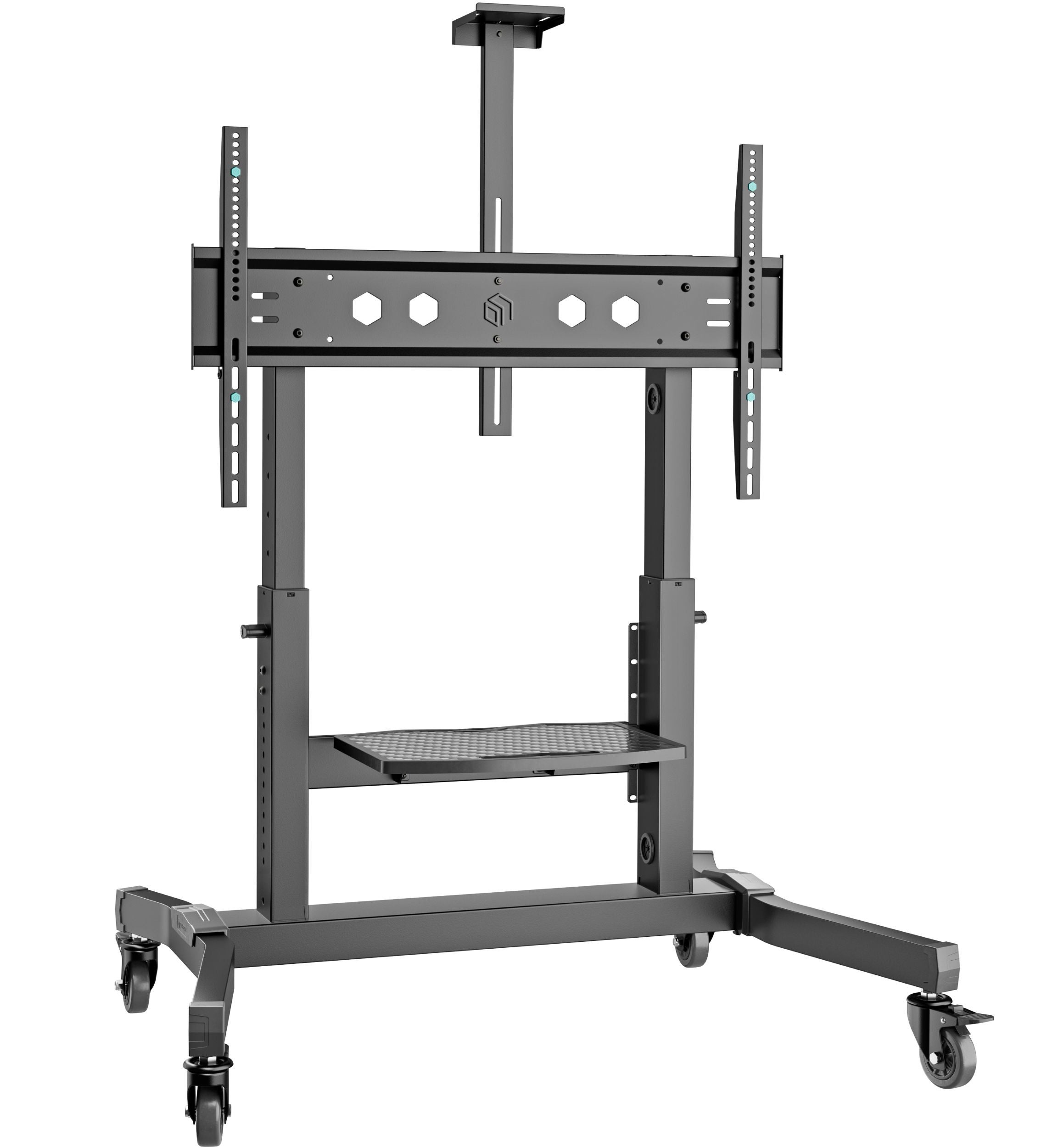 ONKRON Supporto TV ruote per 50-83 pollici schermo e pannello interattivo, supporto TV su base con ruote, peso di 70 kg, VESA 100 x 100 – 800 x 500