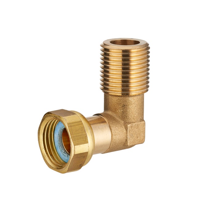 Raccord Gaz Nature Coude à Visser Mâle Femelle Ecrou Tournant 15x21 (1/2) NOYON & THIEBAULT