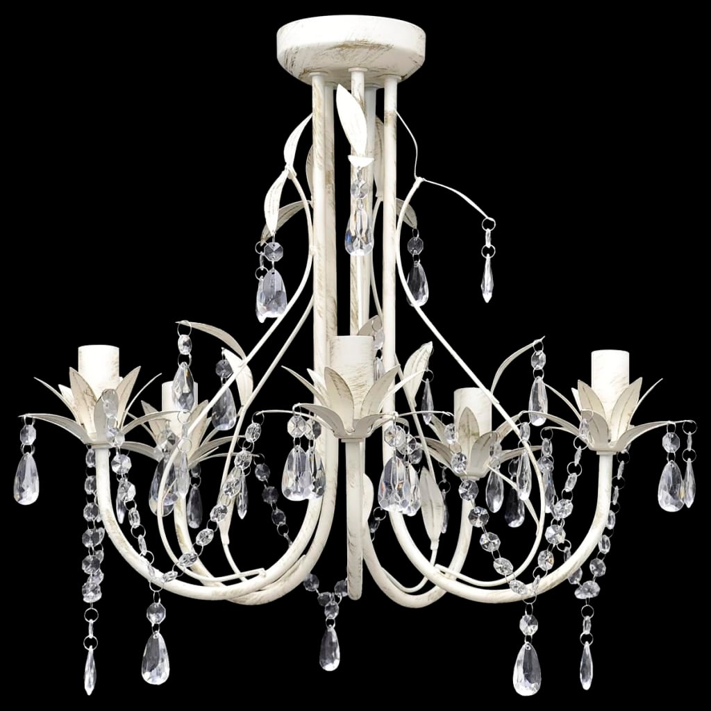 vidaXL Lustre suspendu en cristal 5 douilles d'ampoule - 4