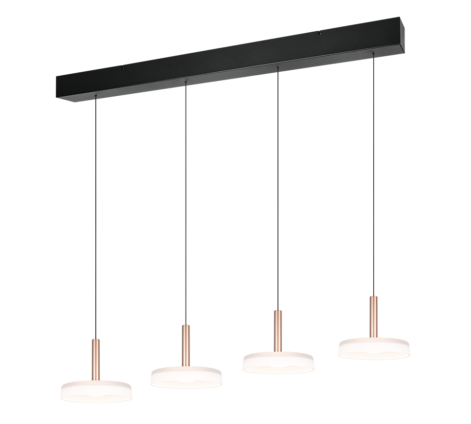 Lampa wisząca Celeste odcienie brązo-czarna LED 7W 3000K 4 x 750lm nowoczesna wym: 200 x 115 x 22 cm szkło Trio
