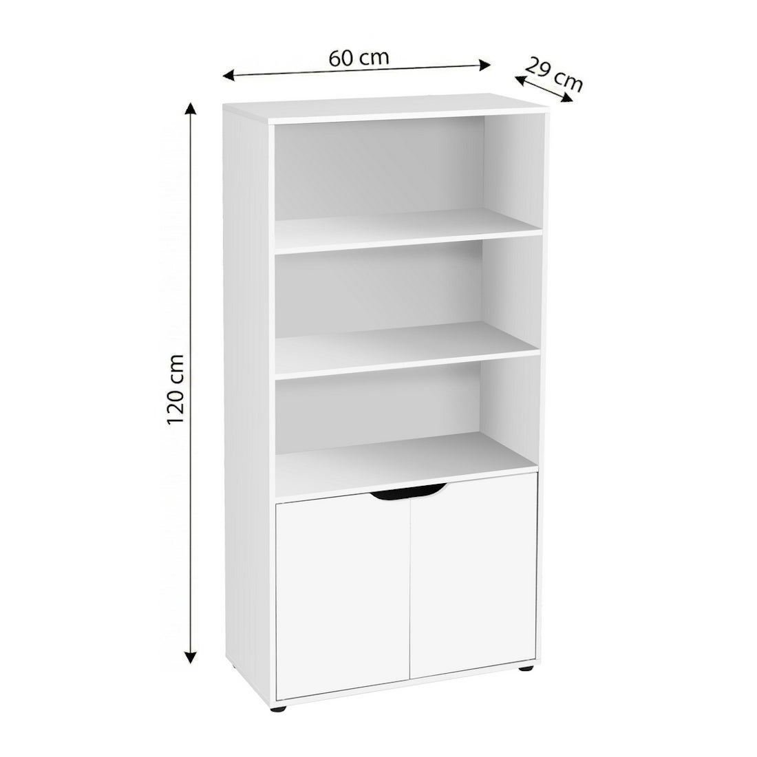 Estante branca de MDF de 2 portas 59x29x119 cm CasaSelección - 4