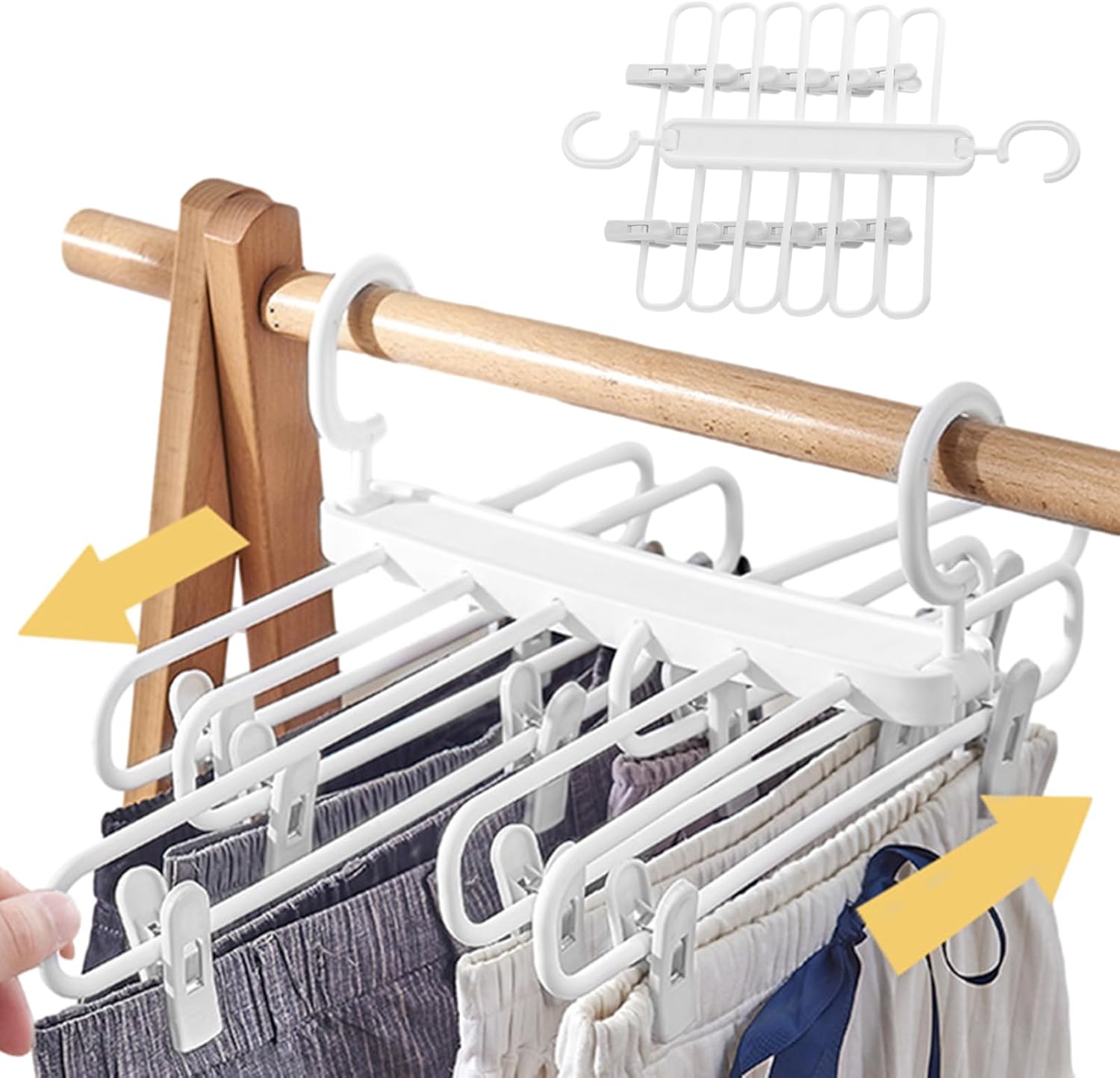 Grucce Per Pantaloni Con Clip: 8 Appendiabiti Impilabili Per Risparmiare Spazio Nell'armadio | Organizer Multifunzione Per Gonne, Sciarpe E Asciugamani