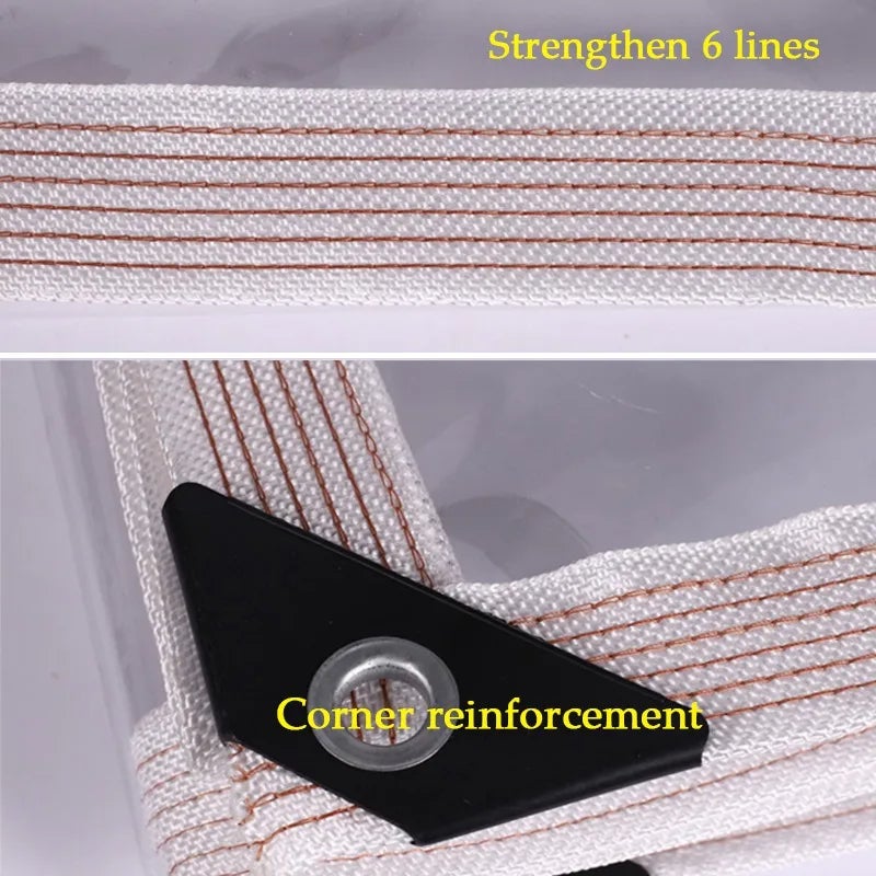 Bâche transparente imperméable polyvalente avec œillets, couverture extérieure résistante à la pluie pour jardin, patio, camping, serre, 2 m x 3 m - 5