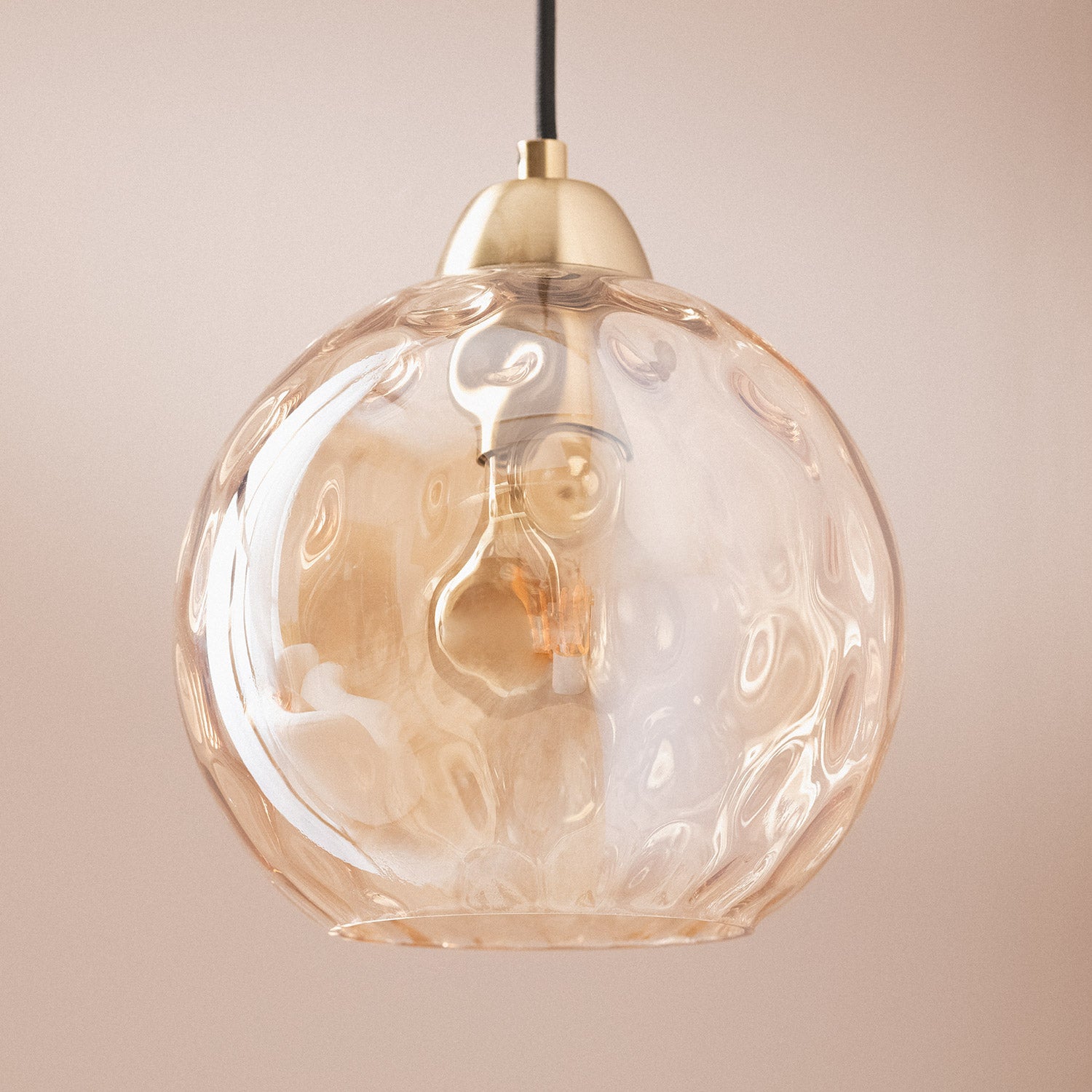 Ledkia Lámpara Colgante Cristal Cornelio Ámbar Verre,Fer - 2