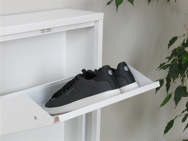 Pisa Armoire à chaussures à 3 rabats/portes en métal, blanc. Livré entièrement monté. - 4