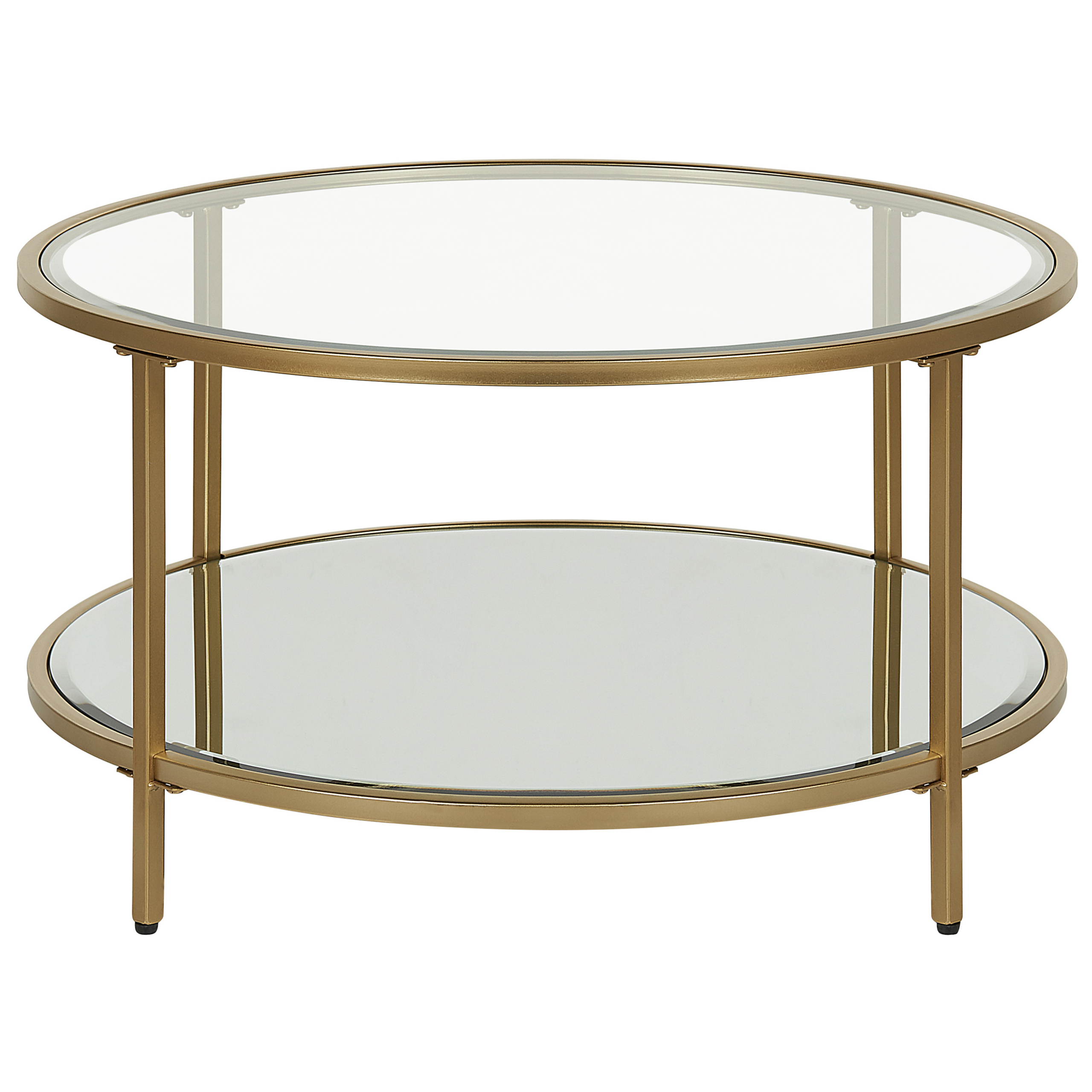 Beliani Mesa De Centro Birney Vidrio Templado Dorado , Leroy Merlin