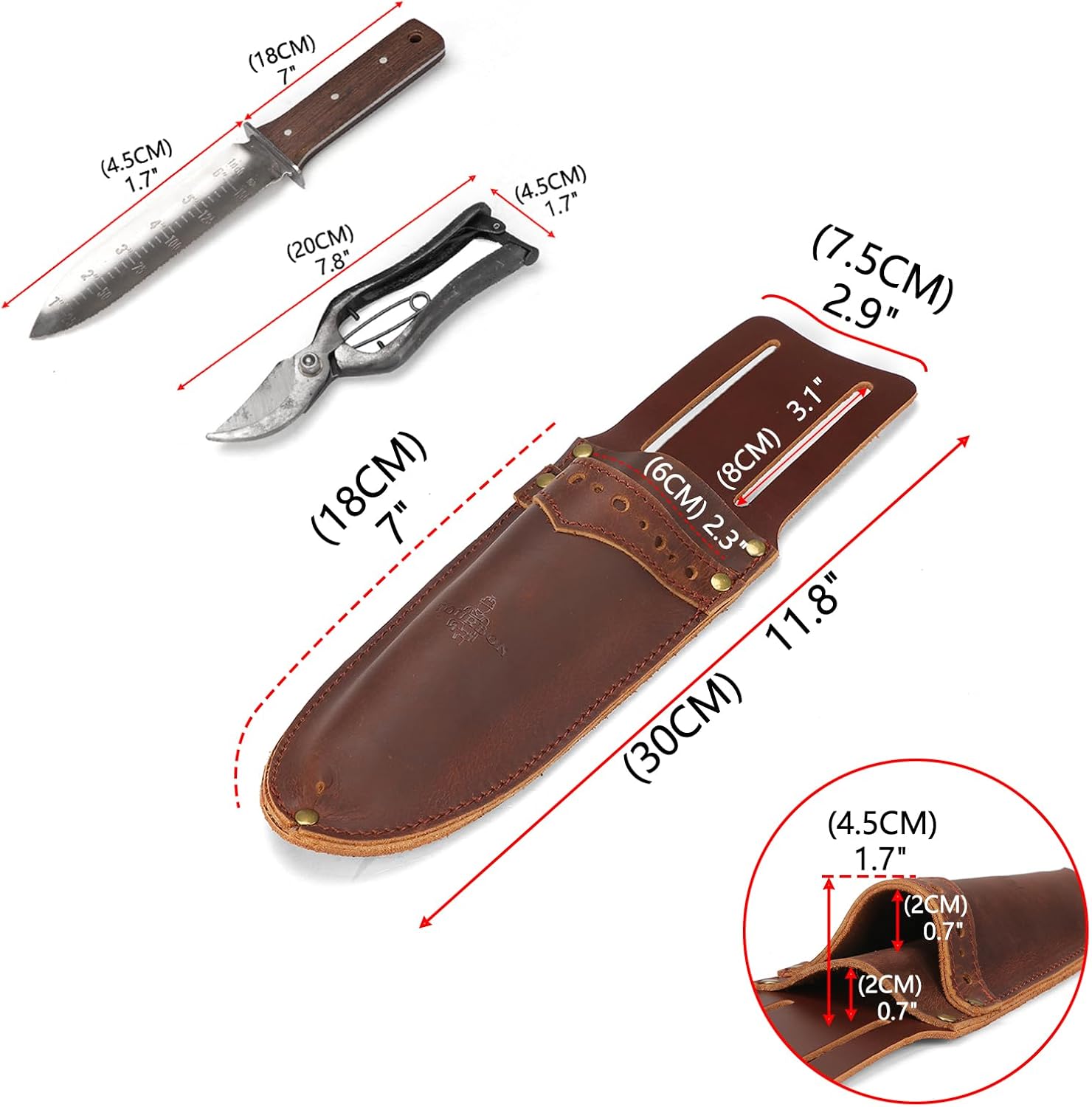 Funda De Cuero Para Cuchillos - Estuche Plegable Para Cinturón, Con Cierre A Presión, Para Navajas Y Multiherramientas