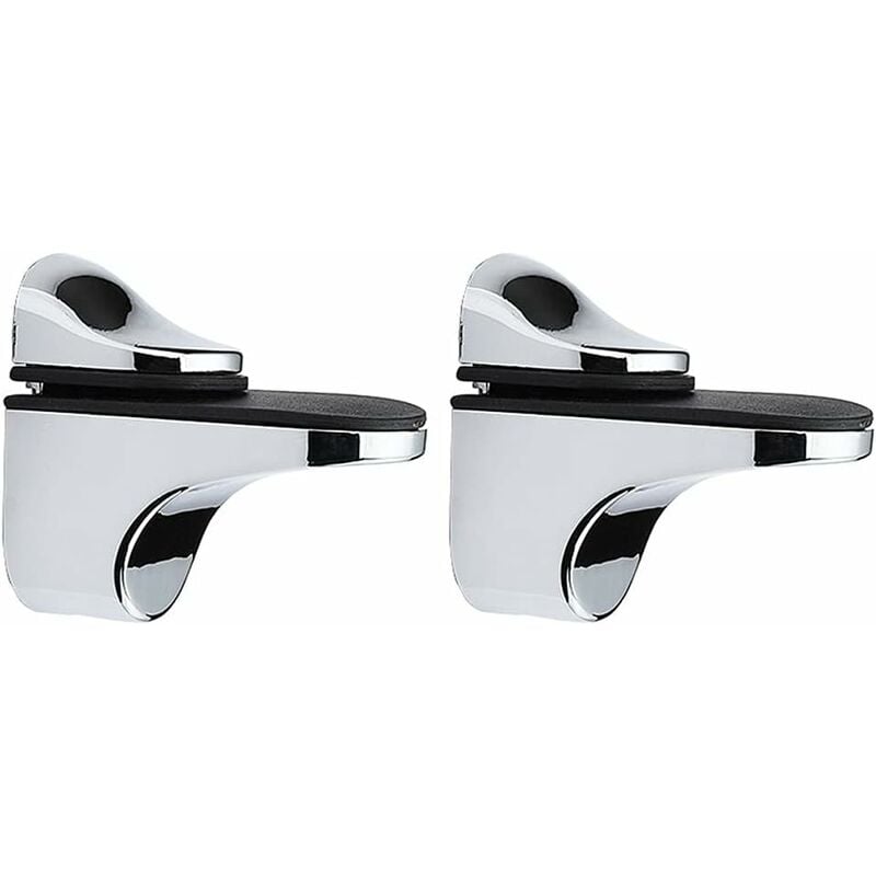 Lot De 12 Pinces à Support Chromé Pour étagères En Verre Ou Bois - épaisseur 6-10mm