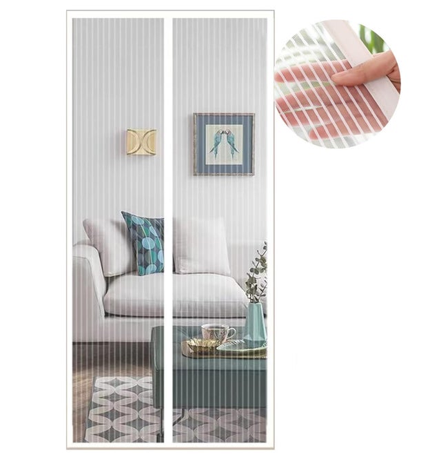 Magnétique moustiquaire pour porte 70x190 cm blanc