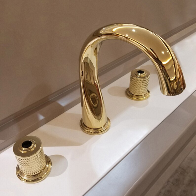 Grifo monomando para lavabo de alta gama, dorado Olisa Leroy Merlin