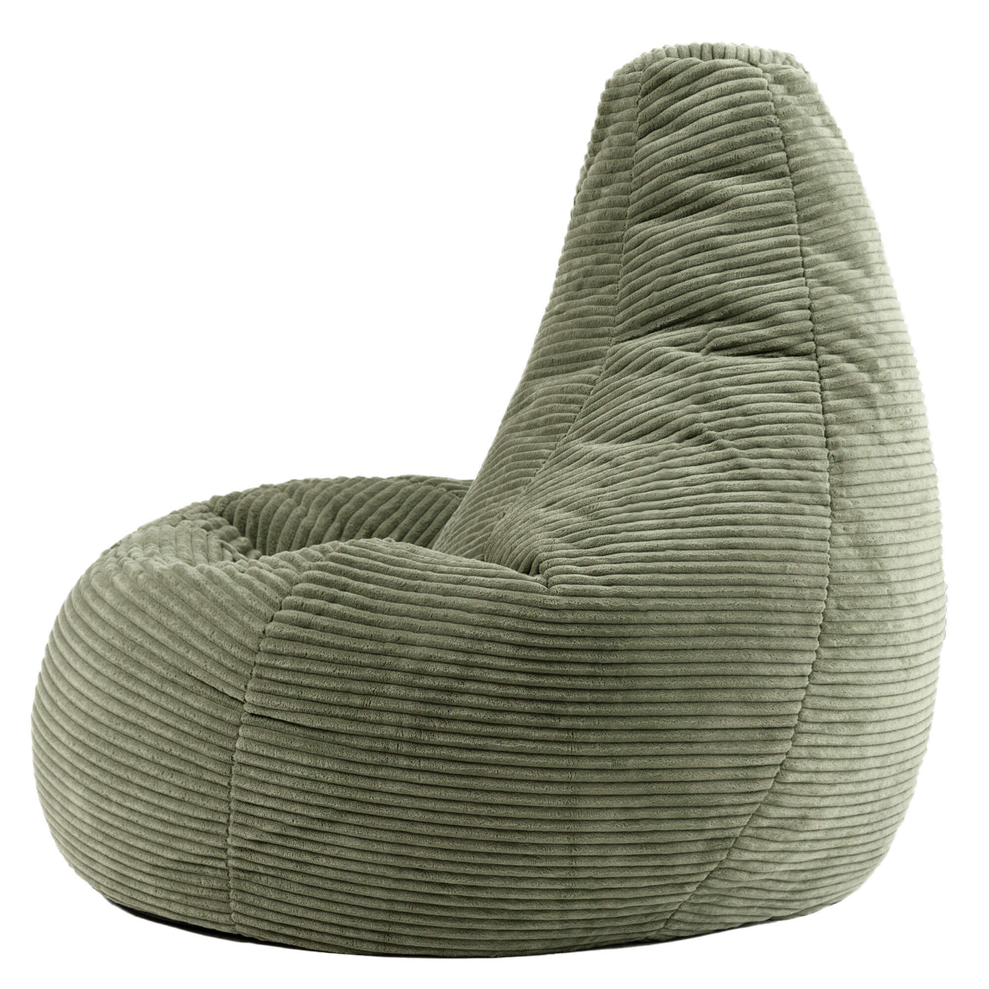 Pouf Icon à dossier haut velours côtelé vert sauge, salon, chambre, 84x90cm, Made in Allemagne, Oeko-Tex® - 6