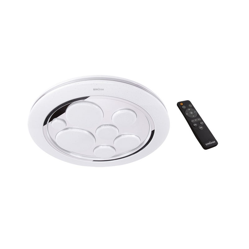 Plafon Drops okrągły biały LED 24W 3000K-6500K 1460lm z pilotem wym: 5,8 x 39 cm IP44 tworzywo sztuczne Struhm