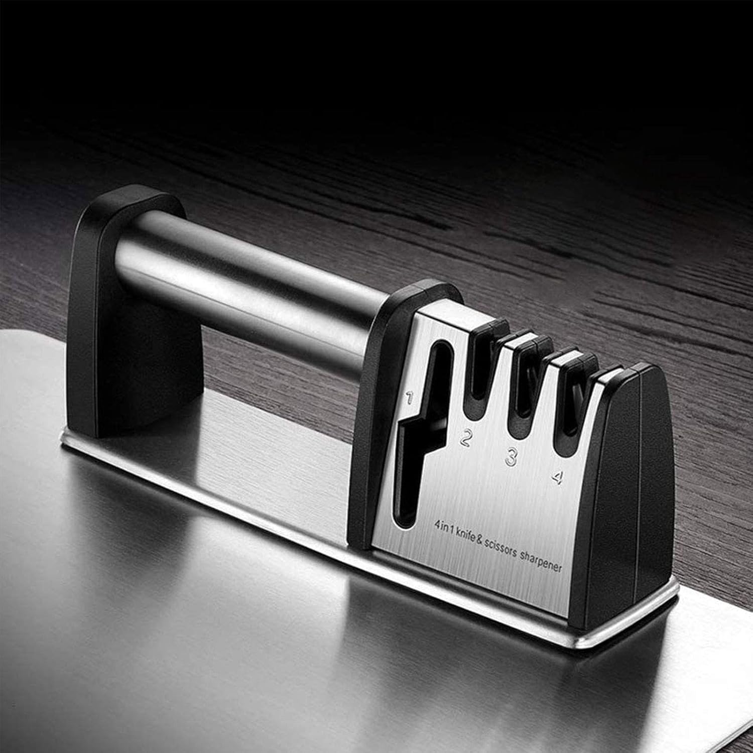 Hililand Couteau aiguiseur 1pc couteau affûteur en acier inoxydable outil professionnel de bâton