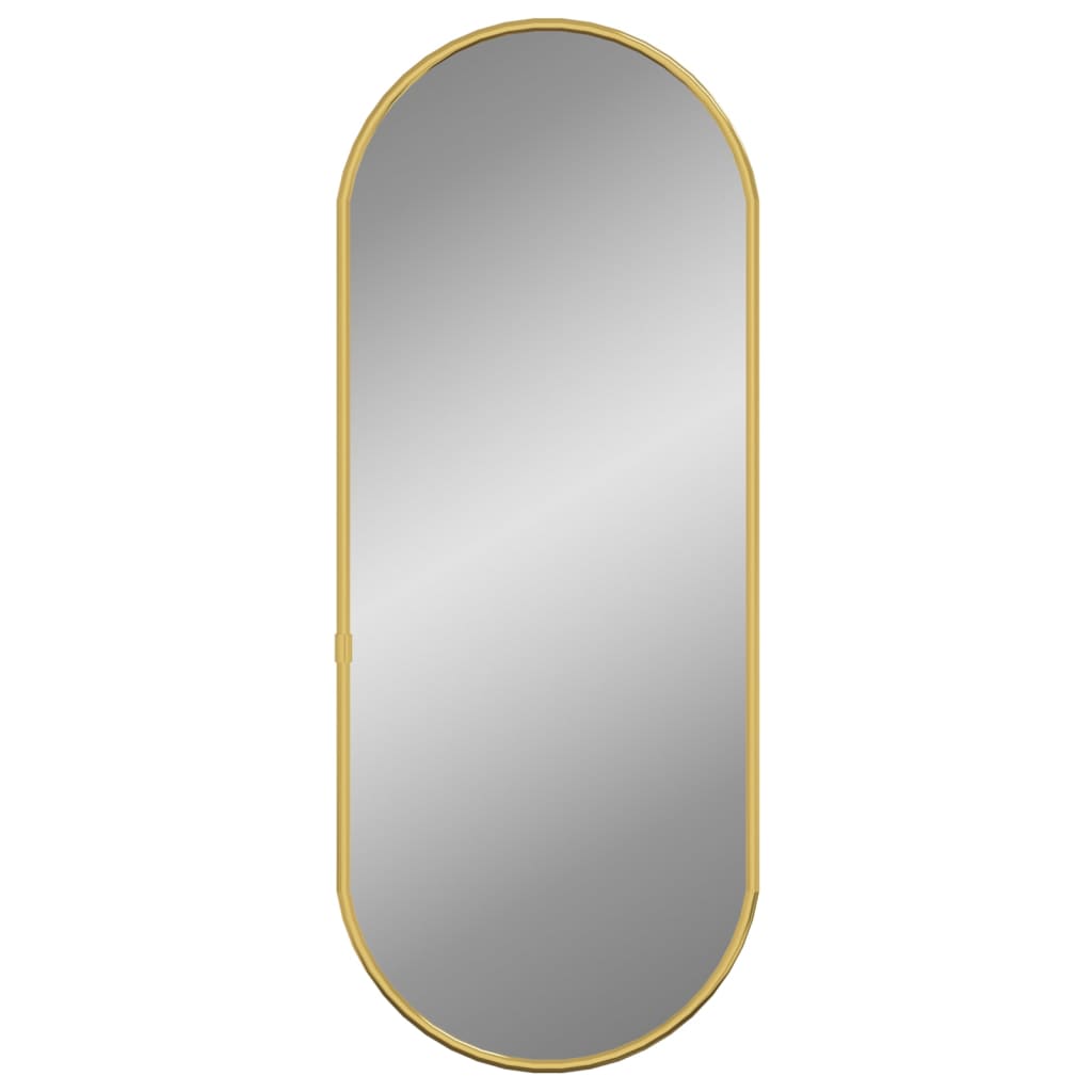 Miroir Mural Ovale Baroque 45x38 Cm - Cadre Noir Effet Or Paillettes, Style Vintage, Fabrication Italienne
