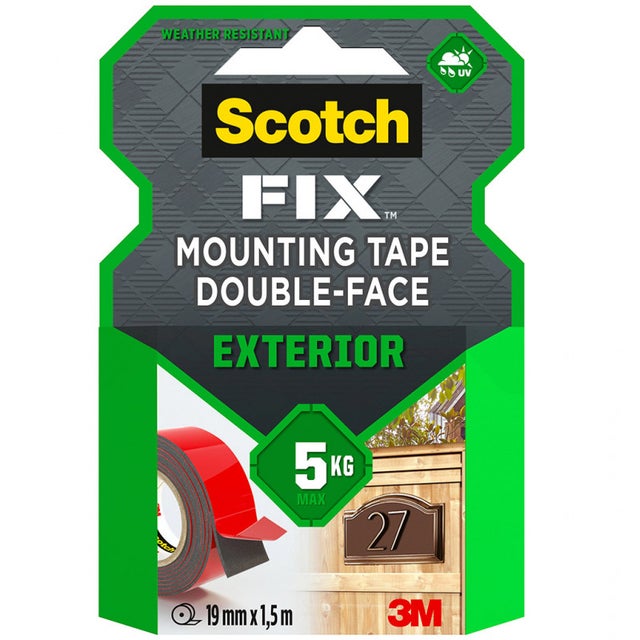 Ruban adhésif double-face extérieur noir 1,5mx19mm SCOTCH
