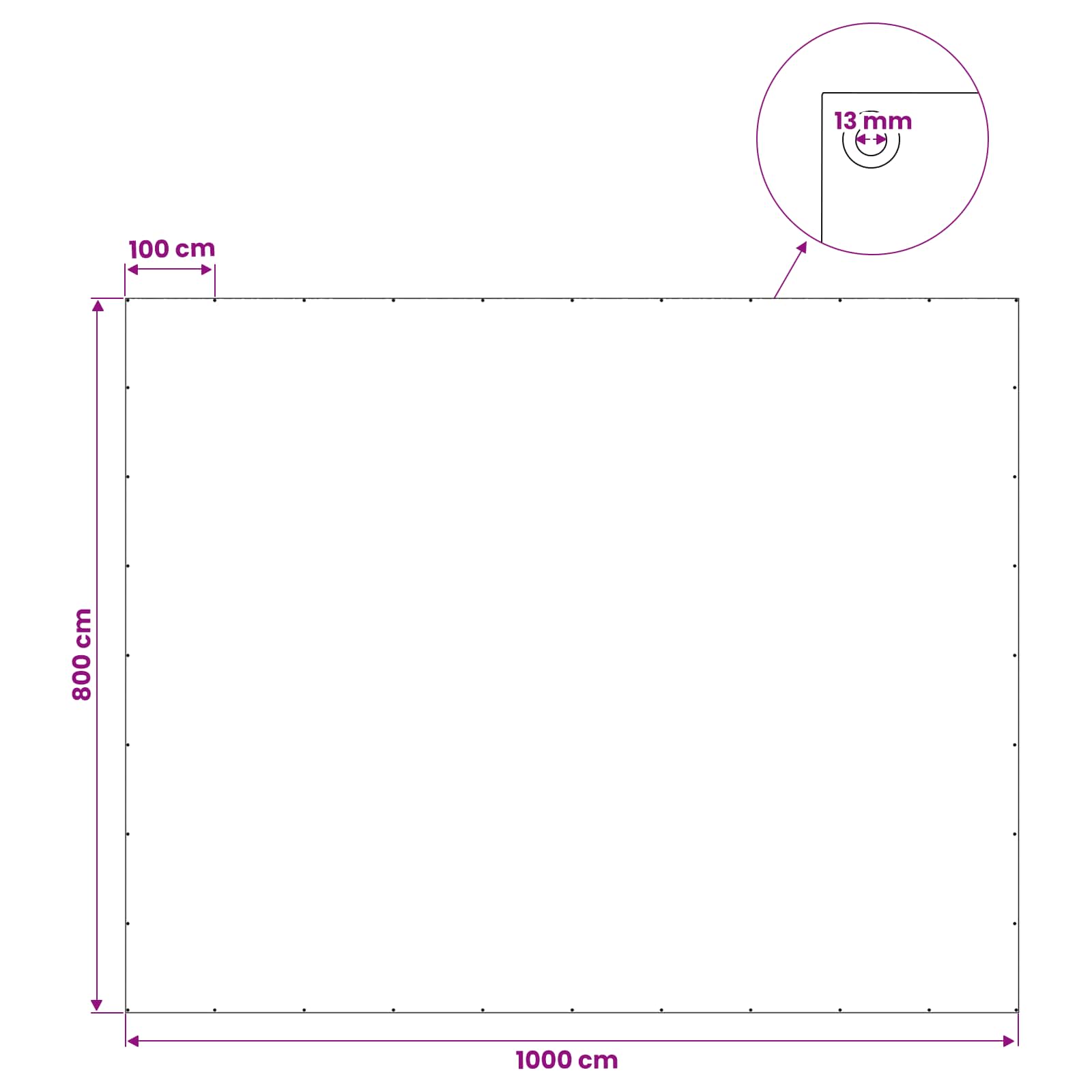 Bâche avec œillets en PE gris anthracite pour le jardin, 8 × 10 m, 90 g/m² - 7