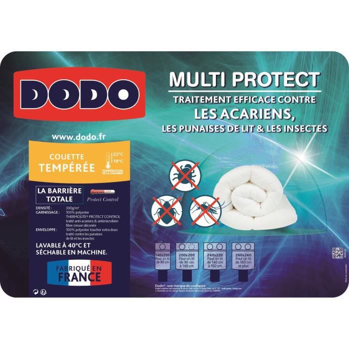 Couette Synthétique Blanc MULTI PROTECT DODO - L220 x larg240 cm - 6