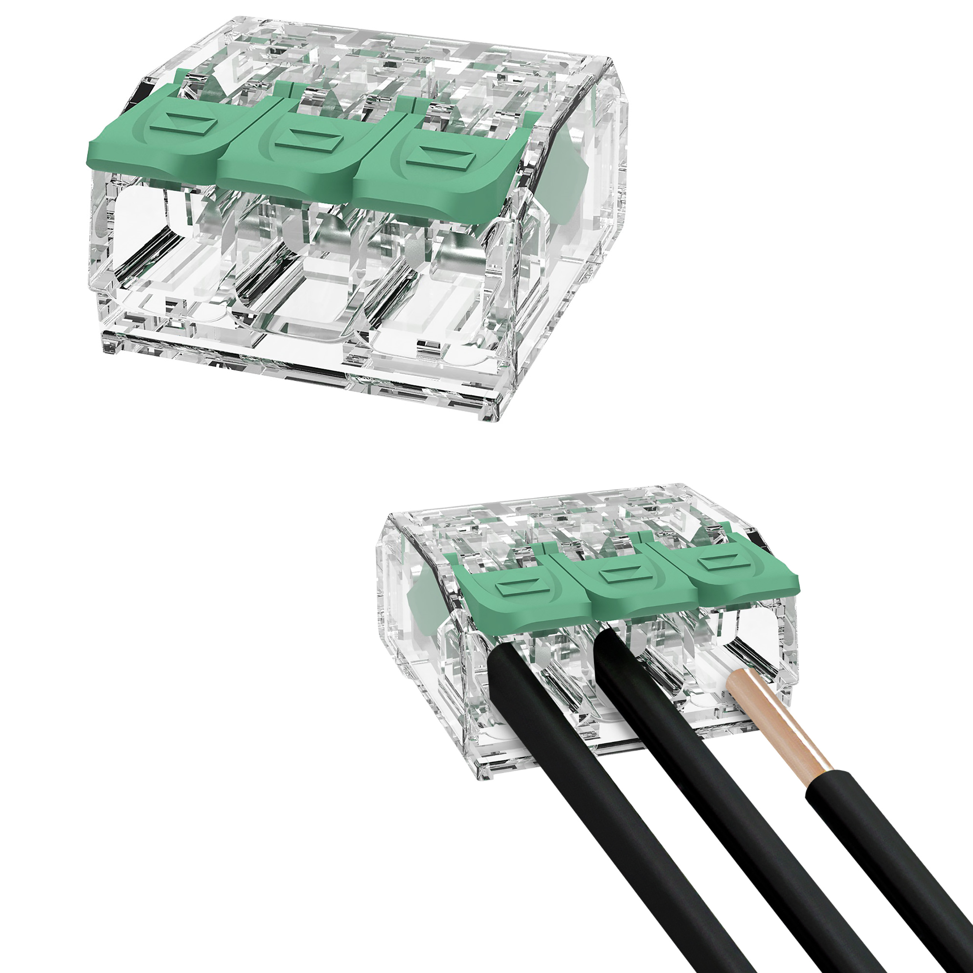 100x Złącze automatyczne szybkozłączka instalacyjna z dźwignią do wszystkich rodzajów przewodów maks. 4mm² 3-przew. EDO413