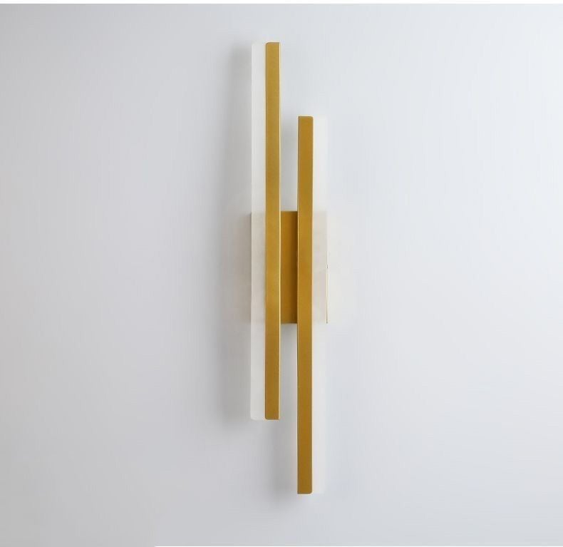 Applique a LED lunga e semplice, applique da parete minimalista per interni, oro, 48 cm, luce calda - 5