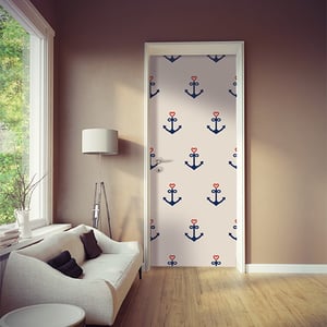 Sticker Porte Autocollant Poster De Porte 3D Abstrait Grunge Vinyle