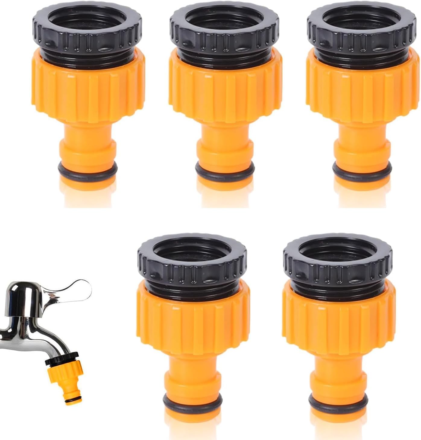 Adapter do kranu, 2 w 1, gwintowany łącznik do węży ogrodowych 3/4" i 1/2", 5 szt.