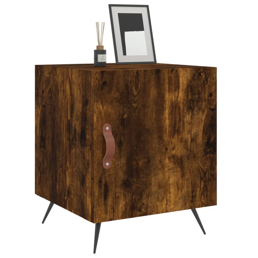 Maison Exclusive - Tables de chevet 2 pcs chêne fumé 40x40x50 cm bois d'ingénierie - 4