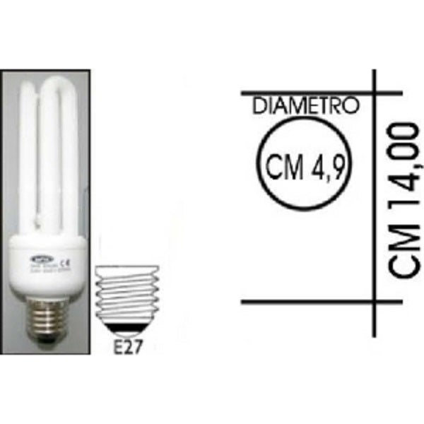 Lampadina A Risparmio Energetico 25W E27 - 3 Tubi Compatti Per Casa E Ufficio