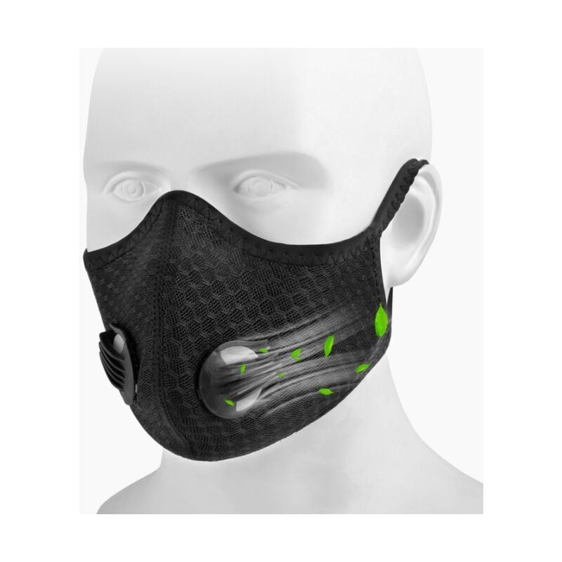 2 masques à charbon actif 5 couches respirants lavables anti-poussière brume pollen cyclisme sport extérieur avec cartouche - 4