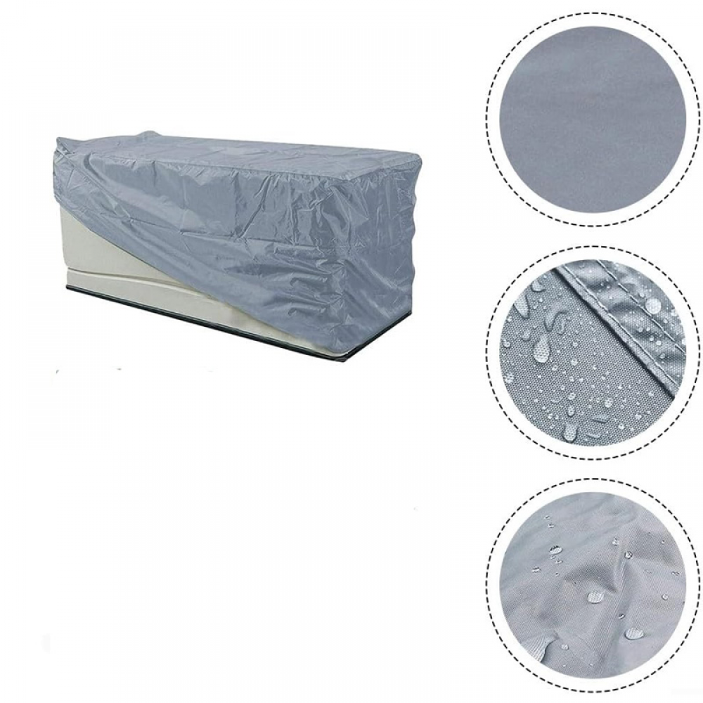 Housse Coffre Jardin Étanche en Oxford 210D, Housse de Rangement Exterieur avec Fermeture À Glissière, Boîte Terrasse Noir