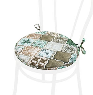 Cuscino Rotondo Per Sedia - Rivestimento Lino Con Fodera Lavabile | Cuscino Antiscivolo Per Interni/Esterni - Foto 10