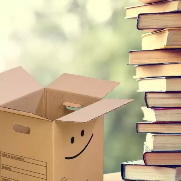 Pack 20 cartons à livres avec poignées + 1 adhésif offert - 6