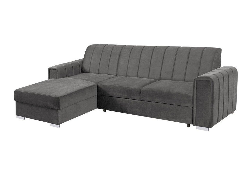 Sofá rinconero columbus 166, gris, función de descanso, caja de ropa de cama, 260x183x86cm