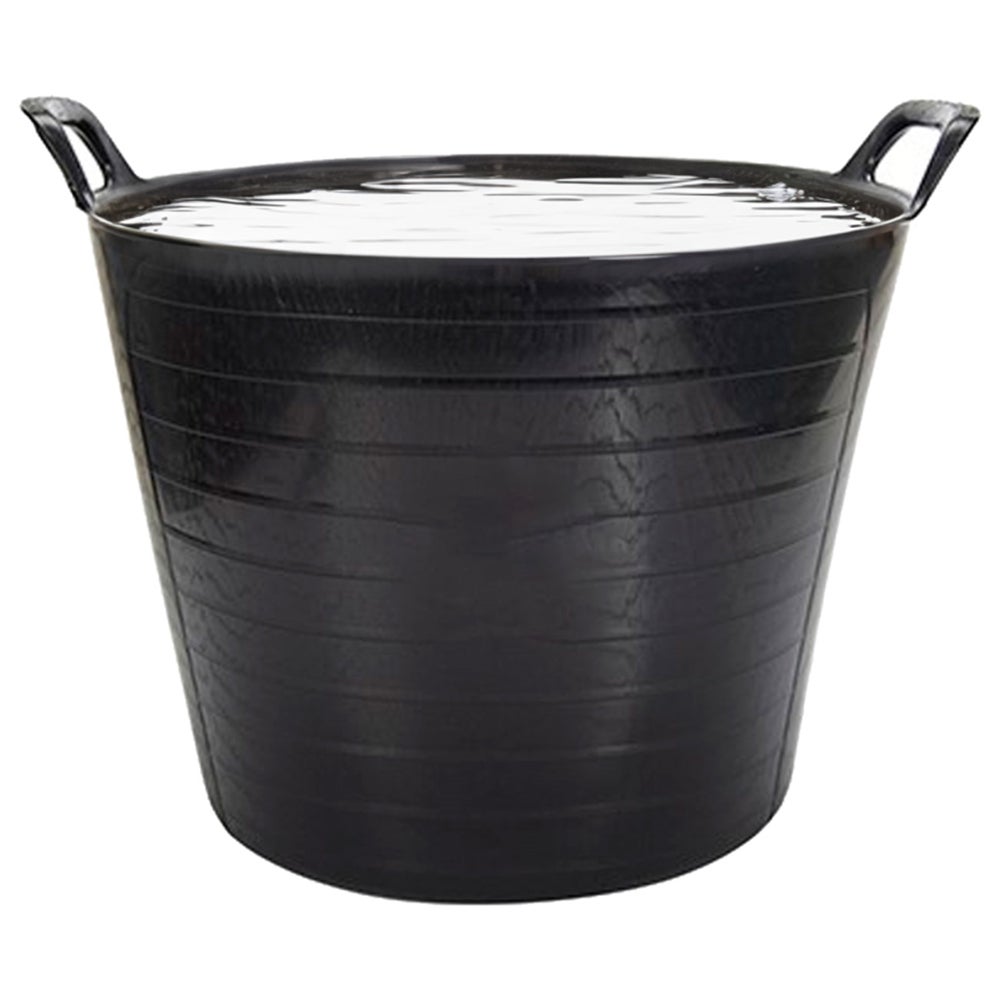 Pack 3 Paniers Noirs souples et résistants pour la construction et le jardinage (42 L) - Poignée renforcée. Travaux agricoles, construction... - 3