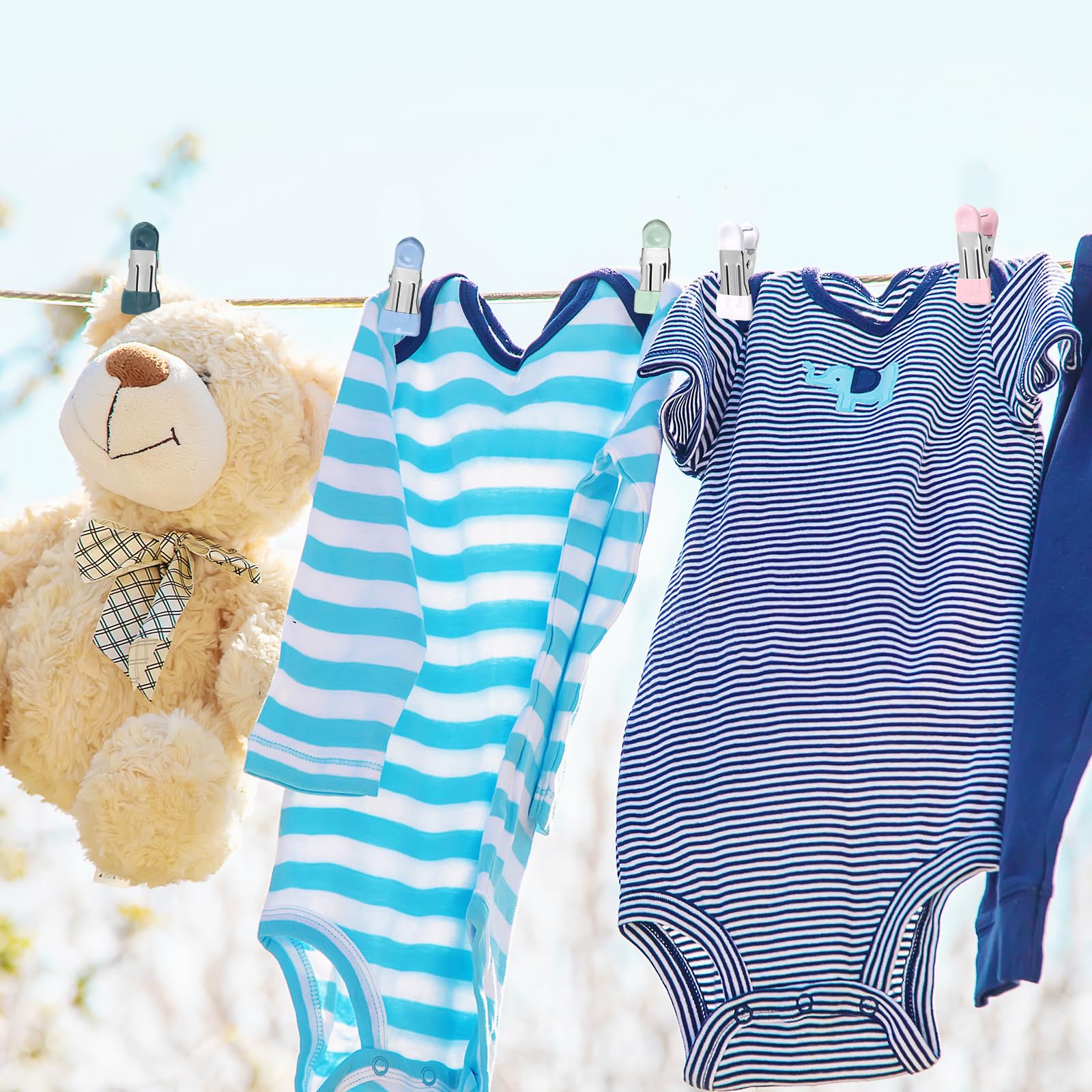 3 Ensembles 20 Pièces Pince À Linge Inox Anti-Dérapante Dip Clip De Séchage Du Linge Épingles À