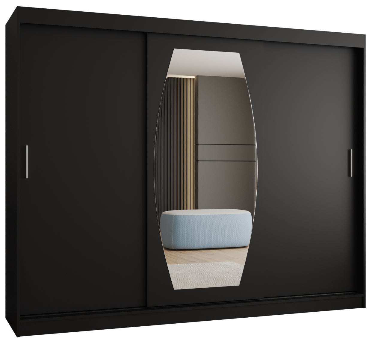 Szafa przesuwna garderoba ROSSA 250 x 62 x 200 cm Czarny