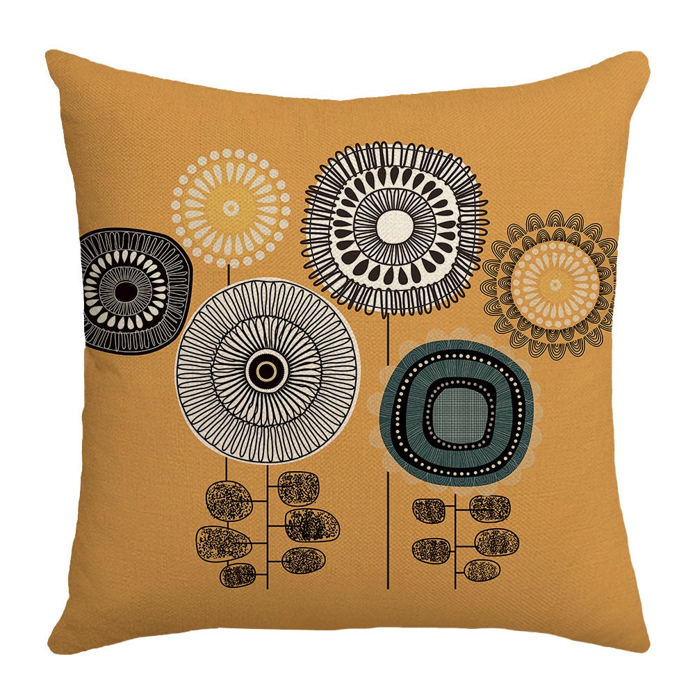 Housse de Coussin, Housse Coussin 45x45 Taie d'oreiller Lot de 4 Housses Coussin Decoratif Fleurs La Vie Marine Plante Tropicale Schéma pour Canapé - 5