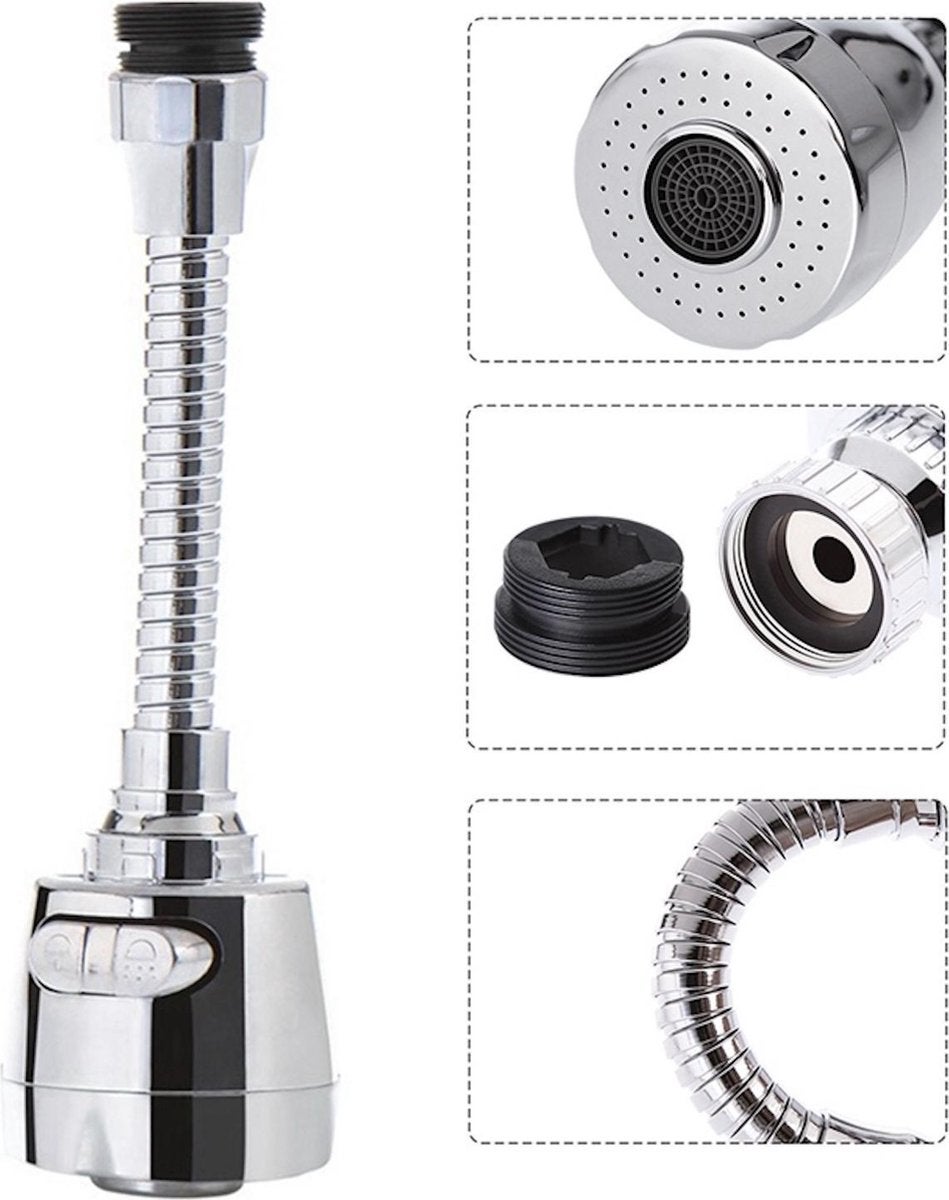 Elastyczne złącze węża - zawór spłukujący oszczędzający wodę - przedłużka - bateria kuchenna